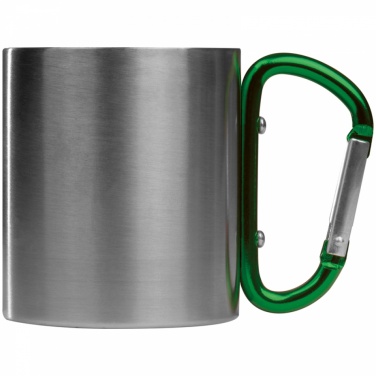 Logo trade corporate gifts picture of: Metal mug with snap hook, green
