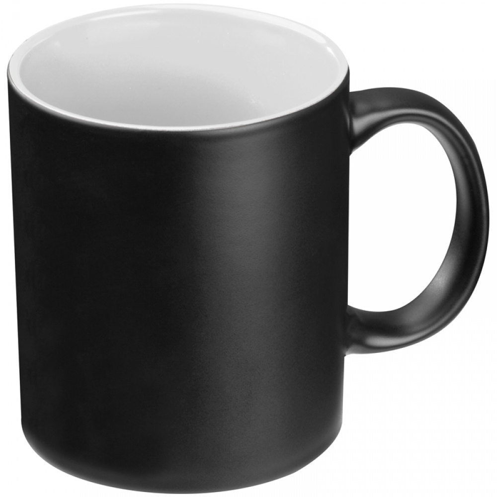 Logo trade advertising product photo of: Black mug with colored inside, White