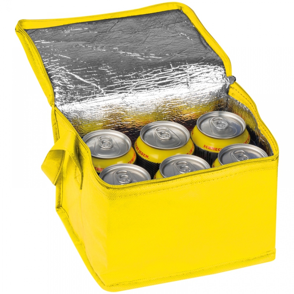 Logo trade corporate gifts picture of: Non-woven cooling bag - 6 cans, Yellow