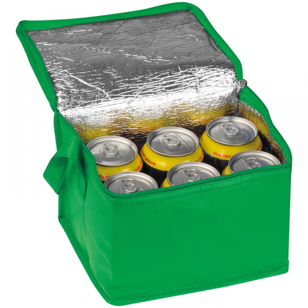 Logotrade advertising products photo of: Non-woven cooling bag - 6 cans, Green