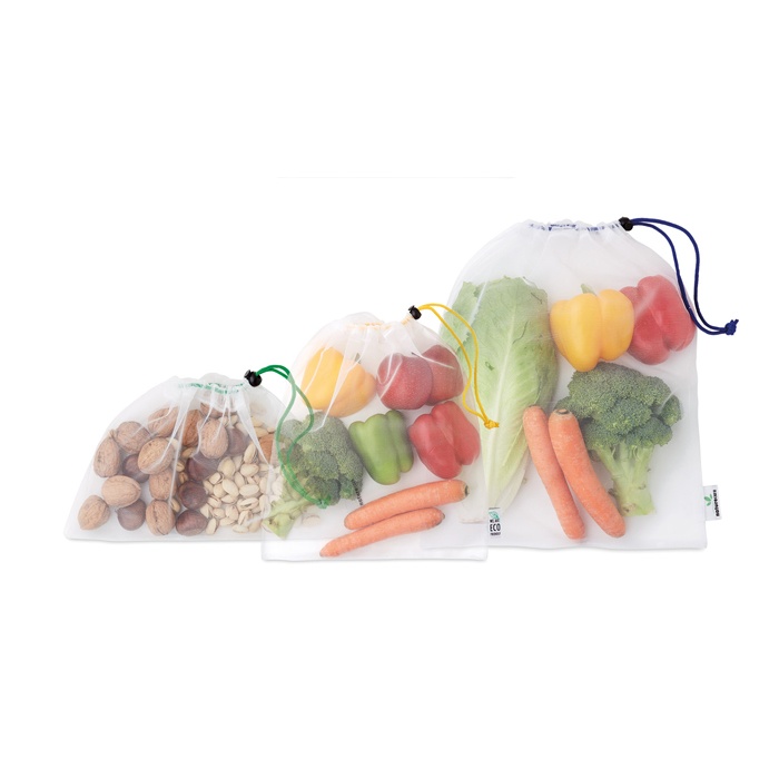 Logotrade promotional product picture of: 3-pieces mesh RPET grocery bag set