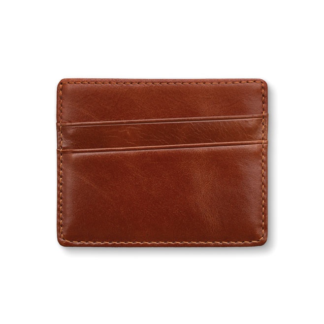 Logo trade promotional items picture of: Leather card holder, brown