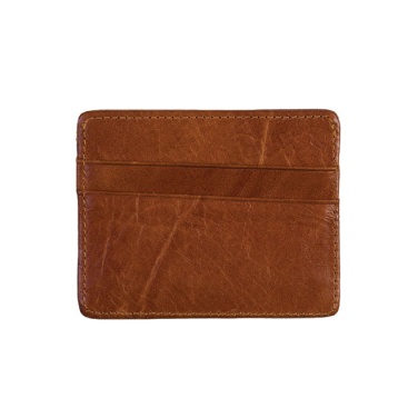 Logo trade business gift photo of: Leather card holder, brown