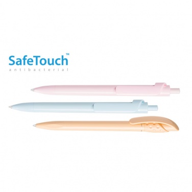 Logo trade promotional products image of: Golff Safe Touch antibacterial ballpoint pen, white