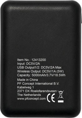 Logo trade promotional giveaways picture of: Dense 5000 mAh wireless power bank, black