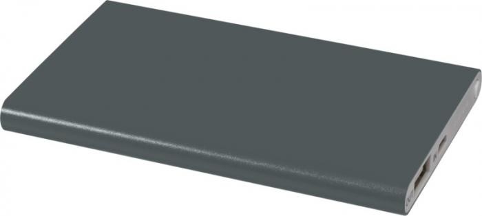 Logotrade promotional giveaway image of: Aluminium Power Bank Pep, 4000 mAh, dark grey