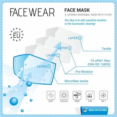 Logo trade advertising product photo of: Face mask with a filter, black
