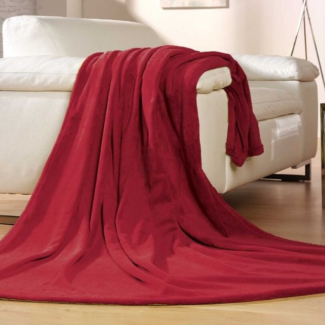 Logo trade promotional merchandise photo of: Memphis fleece blanket, red