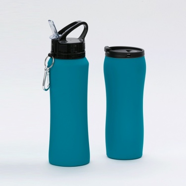 Logo trade promotional products picture of: WATER BOTTLE & THERMAL MUG SET, turquoise