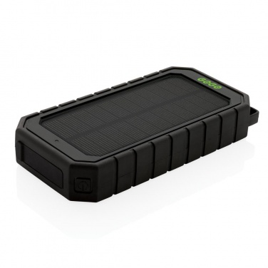Logo trade promotional gift photo of: 10.000 mAh Solar Powerbank with 10W Wireless Charging, black