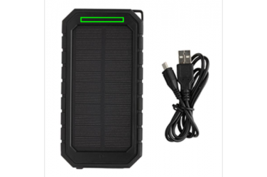 Logotrade promotional merchandise image of: 10.000 mAh Solar Powerbank with 10W Wireless Charging, black