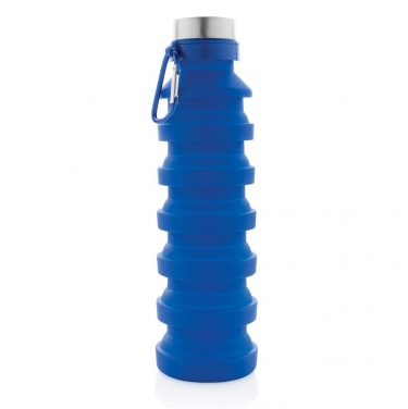 Logotrade promotional giveaway picture of: Leakproof collapsible silicon bottle with lid, blue