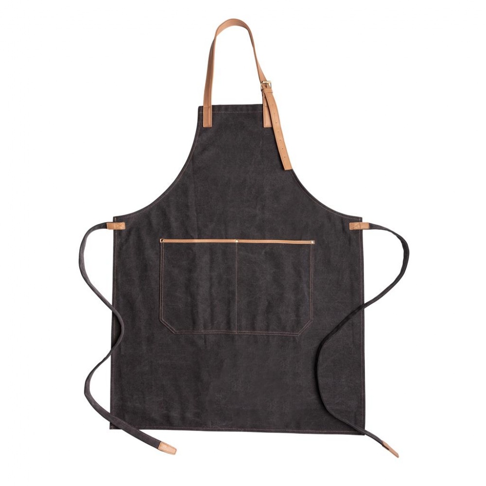 Logo trade promotional products image of: Deluxe canvas chef apron, black