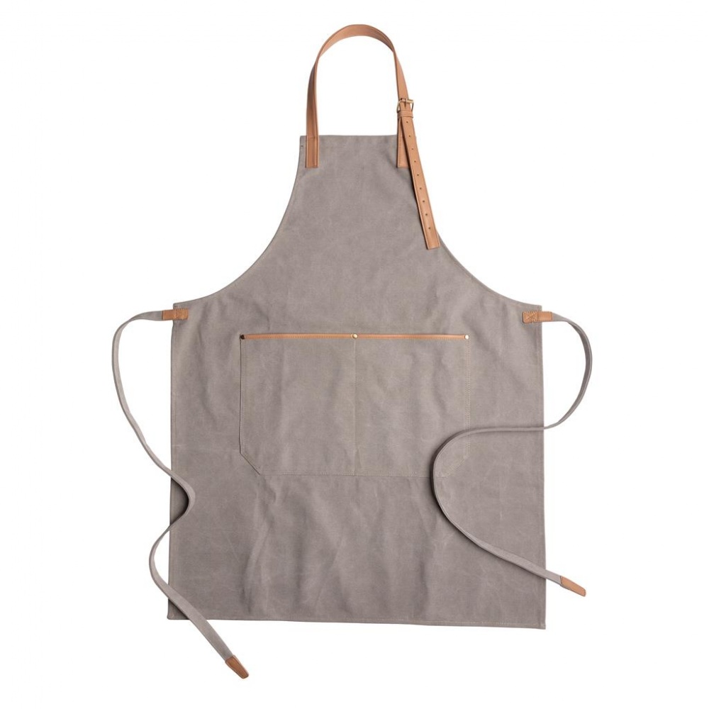Logo trade promotional merchandise image of: Deluxe canvas chef apron, grey