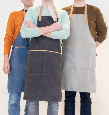 Logo trade promotional items picture of: Deluxe canvas chef apron, grey