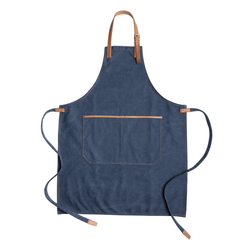 Logotrade promotional merchandise picture of: Deluxe canvas chef apron, blue