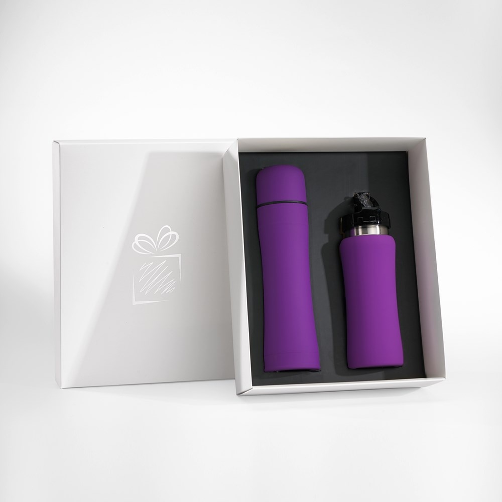 Logo trade promotional giveaway photo of: WATER BOTTLE & THERMOS SET, Lilac