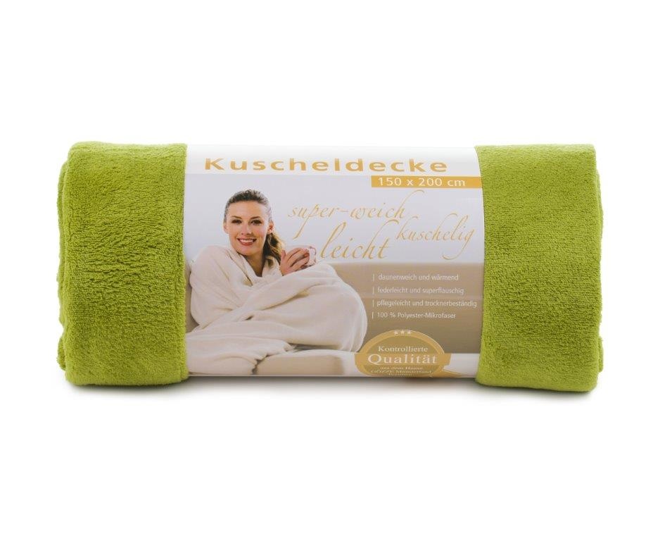 Logotrade promotional product image of: Fleece Blanket Panderoll, 150 x 200 cm, green
