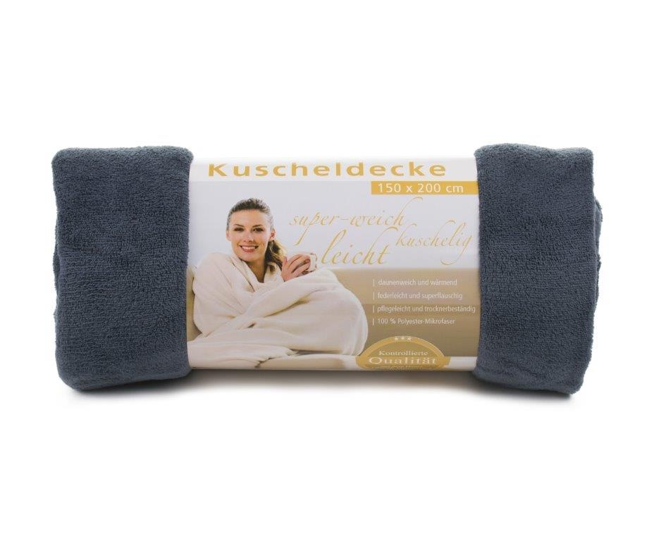 Logotrade business gift image of: Fleece Blanket Panderoll, 150 x 200 cm, dark grey