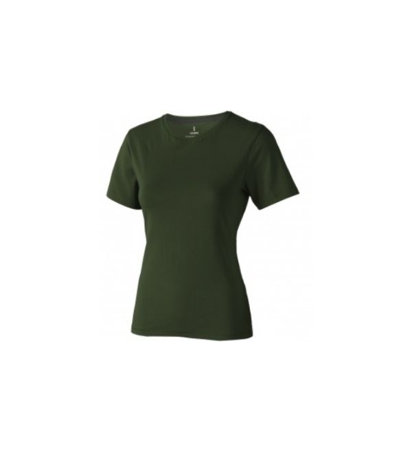 Logo trade promotional merchandise photo of: Nanaimo short sleeve ladies T-shirt, army green