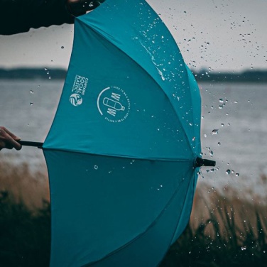 Logotrade promotional giveaway image of: Sustainable RPET umbrella, lightblue
