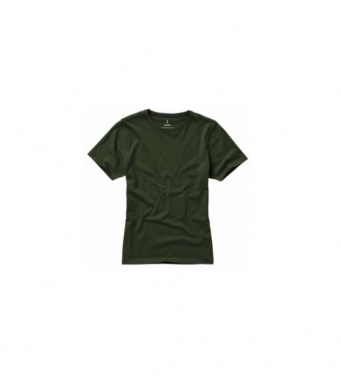 Logo trade promotional giveaways image of: Nanaimo short sleeve ladies T-shirt, army green