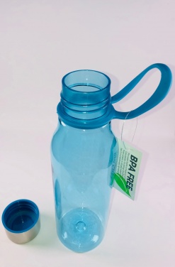 Logo trade business gifts image of: Transparent water bottle Lean, blue