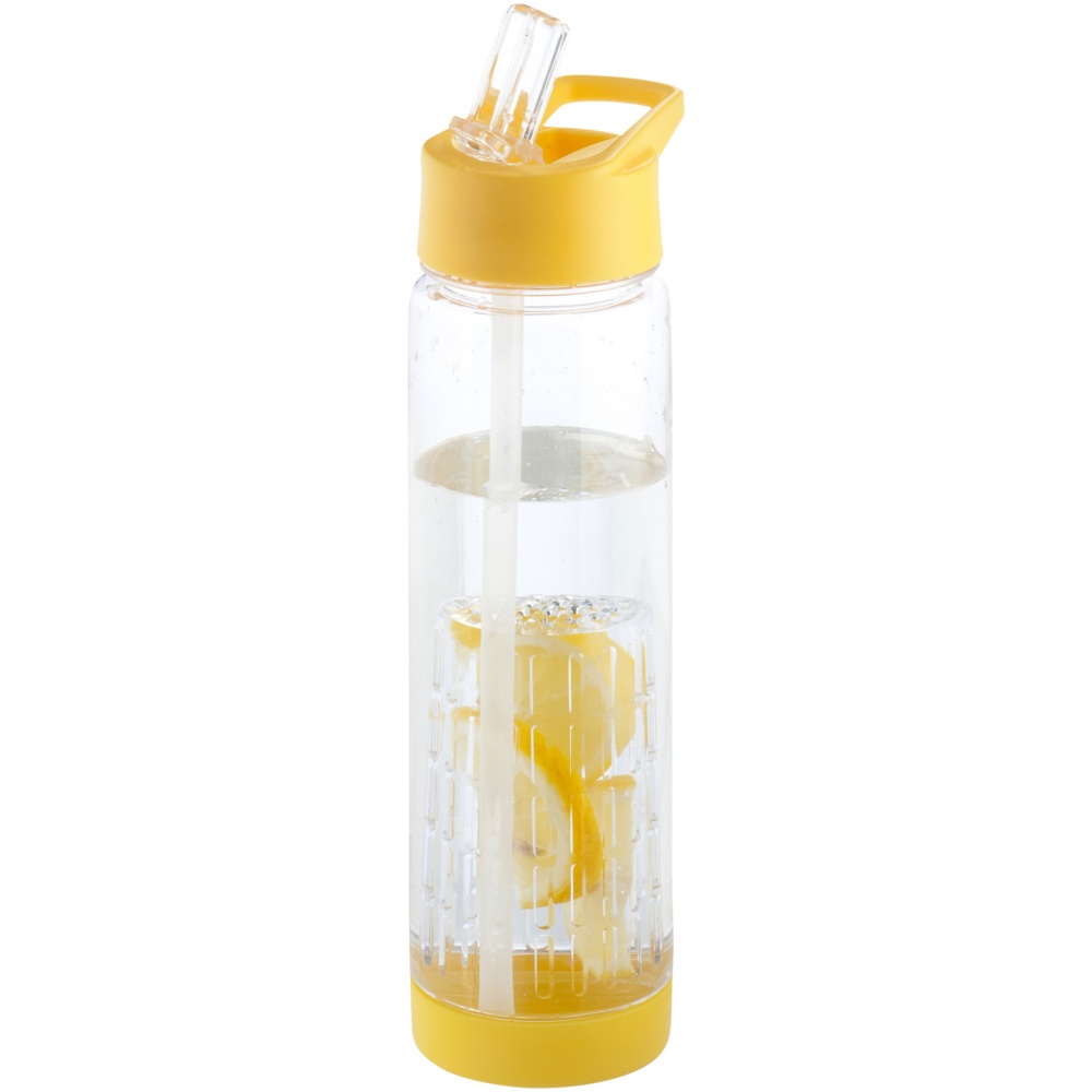 Logo trade advertising product photo of: Tutti frutti drinking bottle with infuser, yellow