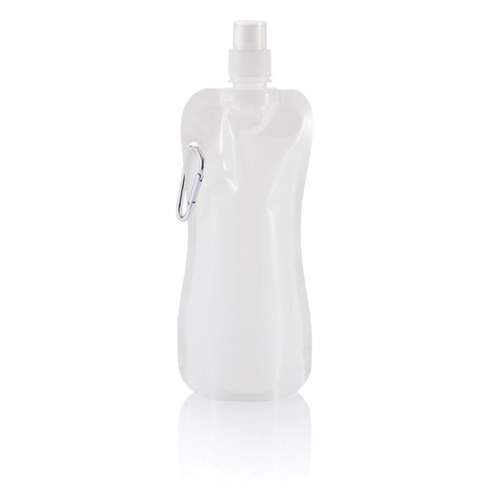 Logo trade corporate gifts image of: Foldable drinking bottle, white