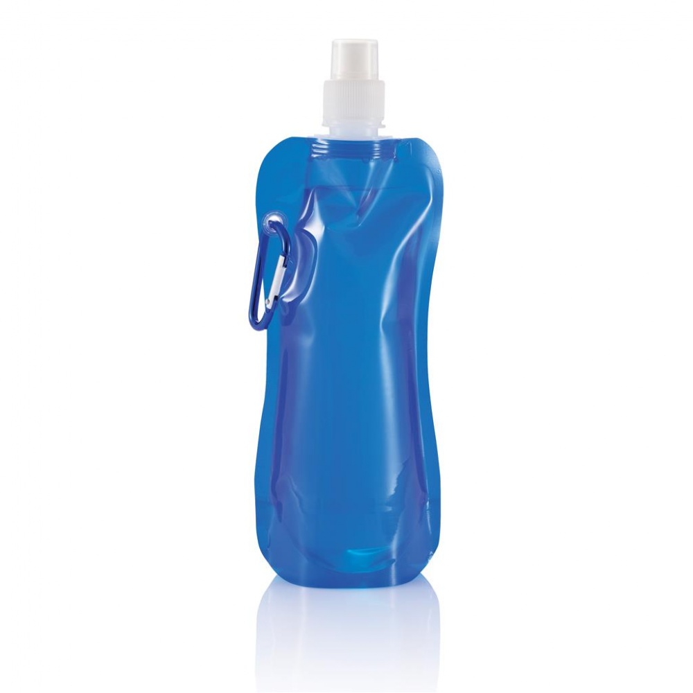 Logo trade promotional products image of: Foldable drinking bottle, blue