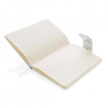 Logo trade promotional merchandise picture of: A5 Notebook & LED bookmark, white