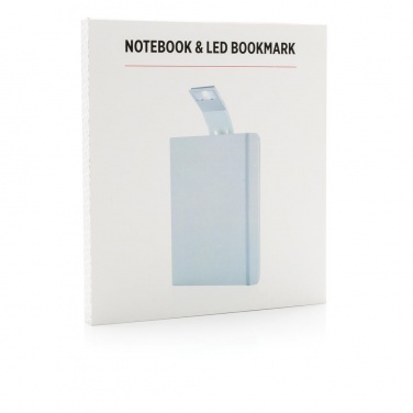 Logo trade promotional item photo of: A5 Notebook & LED bookmark, white
