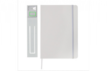 Logotrade promotional product picture of: A5 Notebook & LED bookmark, white