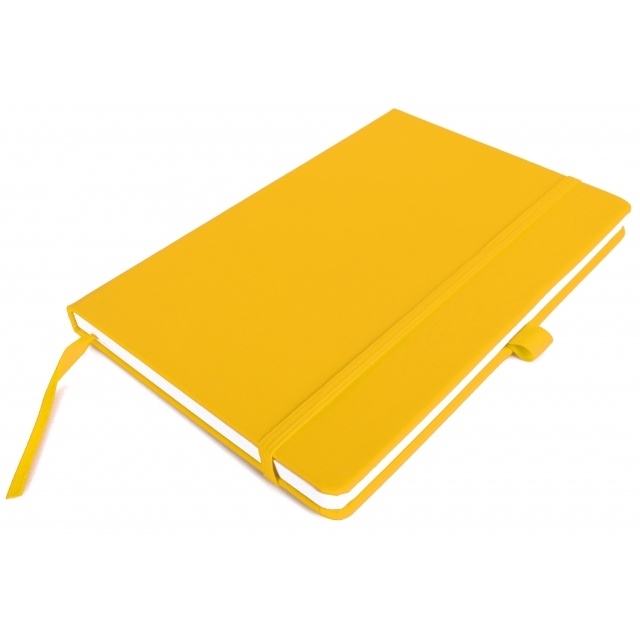 Logo trade business gifts image of: A5 note book 'Kiel'  color yellow