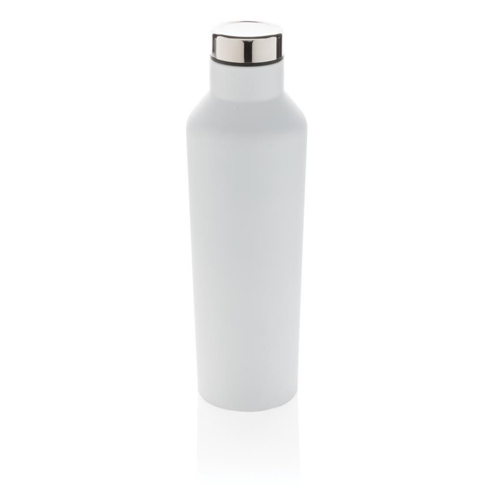 Logo trade promotional giveaways image of: Modern vacuum stainless steel water bottle, white