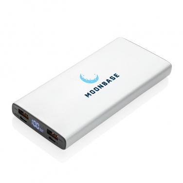 Logotrade promotional item picture of: Aluminum 18W 10.000 mAh PD Powerbank, silver