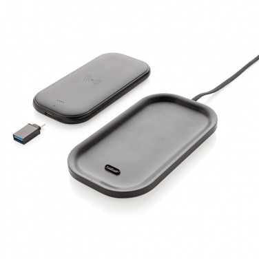 Logotrade business gift image of: Wireless charging 5.000 mAh powerbank base, black