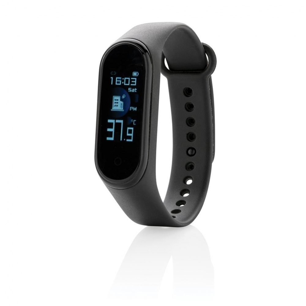 Logotrade advertising products photo of: Smart watch Stay Healthy with temperature measuring, black