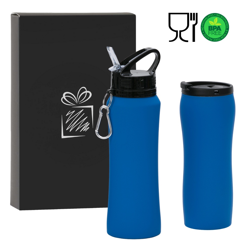 Logotrade promotional merchandise photo of: WATER BOTTLE & THERMAL MUG SET in factory packaging