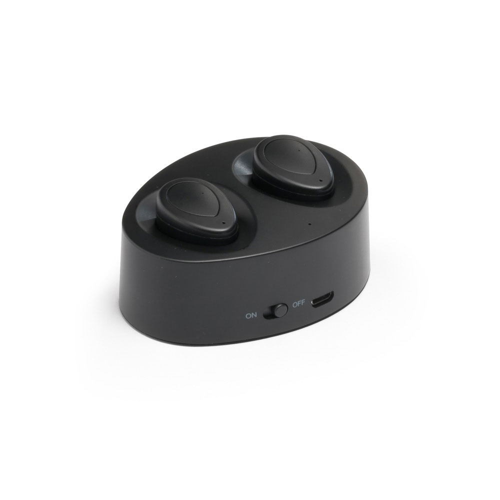 Logo trade promotional giveaway photo of: Wireless earphones CHARGAFF, black
