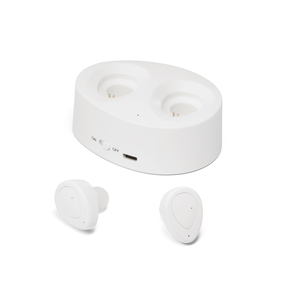 Logotrade promotional product image of: Wireless earphones CHARGAFF, white