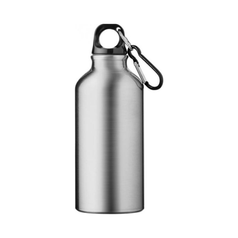Logo trade promotional items picture of: Oregon drinking bottle with carabiner, silver