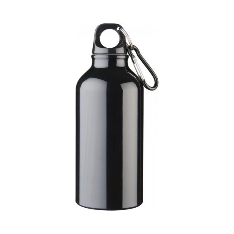 Logotrade promotional merchandise image of: Oregon drinking bottle with carabiner, black