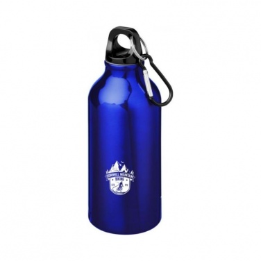 Logo trade business gifts image of: Oregon drinking bottle with carabiner, blue