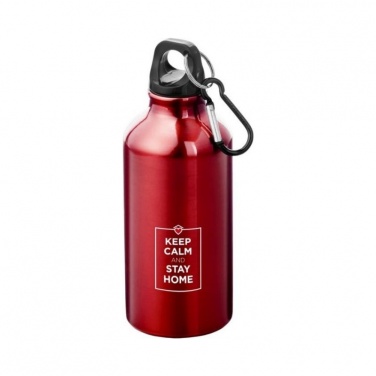 Logotrade promotional product image of: Oregon drinking bottle with carabiner, red