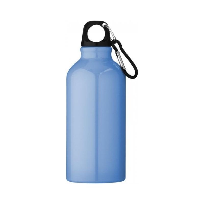 Logotrade promotional product picture of: Drinking bottle with carabiner, light blue