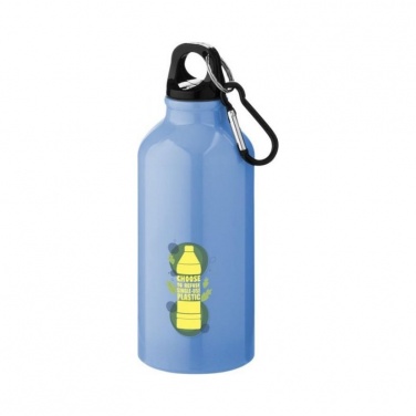 Logotrade promotional giveaway picture of: Drinking bottle with carabiner, light blue