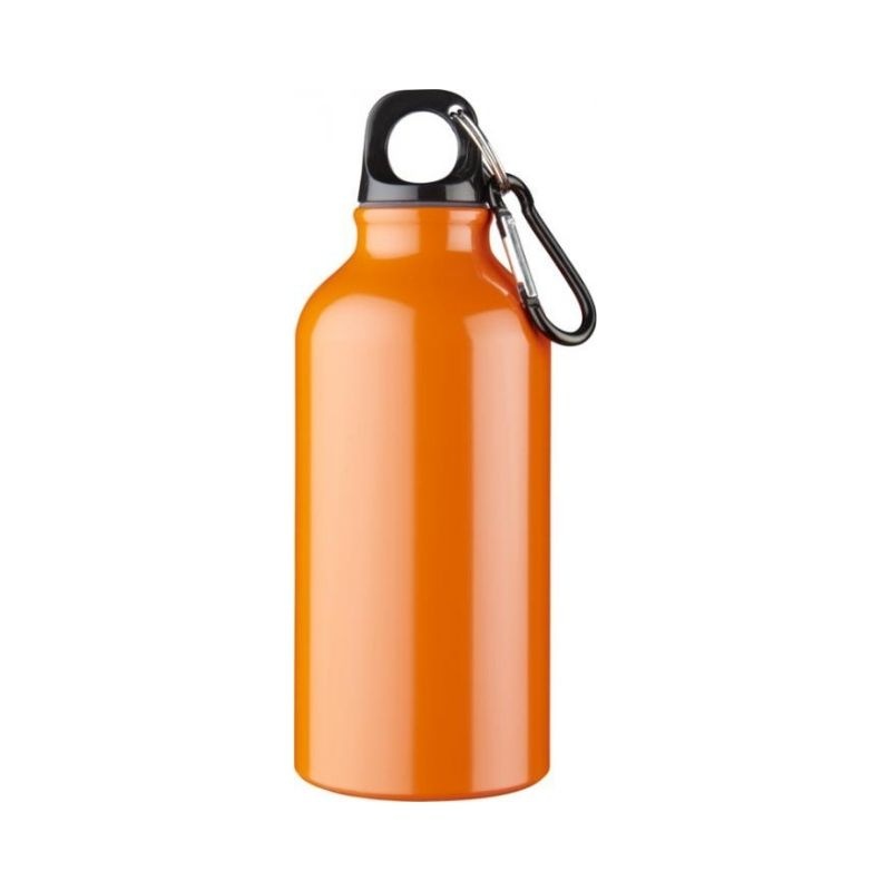 Logo trade promotional gifts image of: Oregon drinking bottle with carabiner, orange