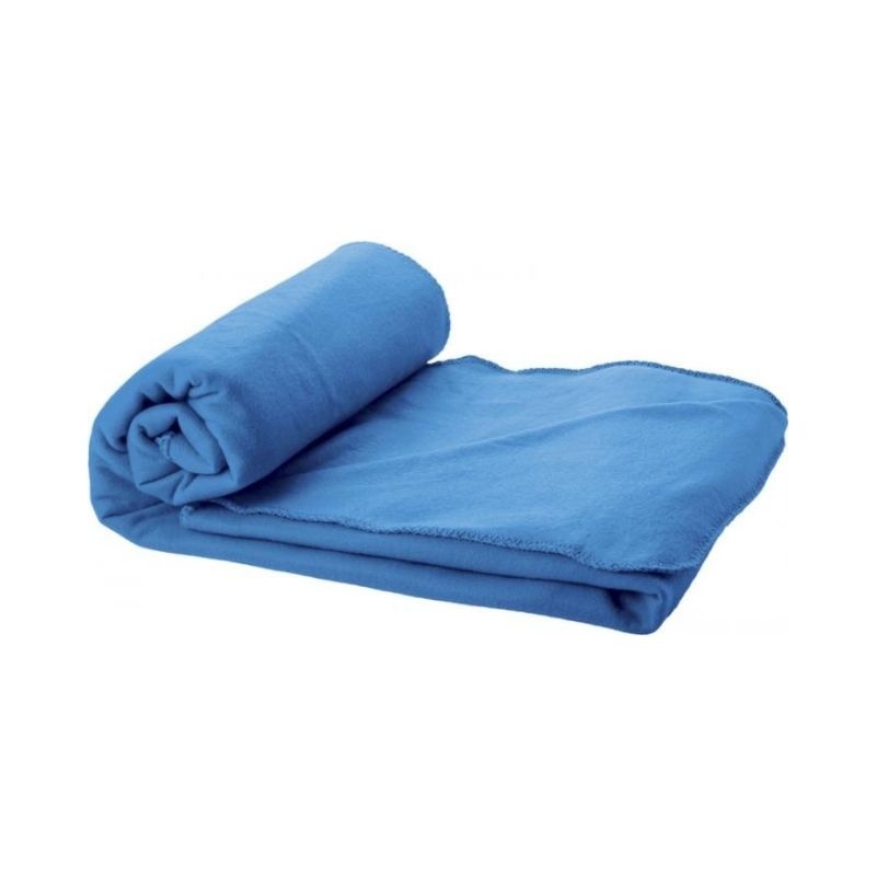 Logo trade promotional item photo of: Huggy blanket and pouch, process blue