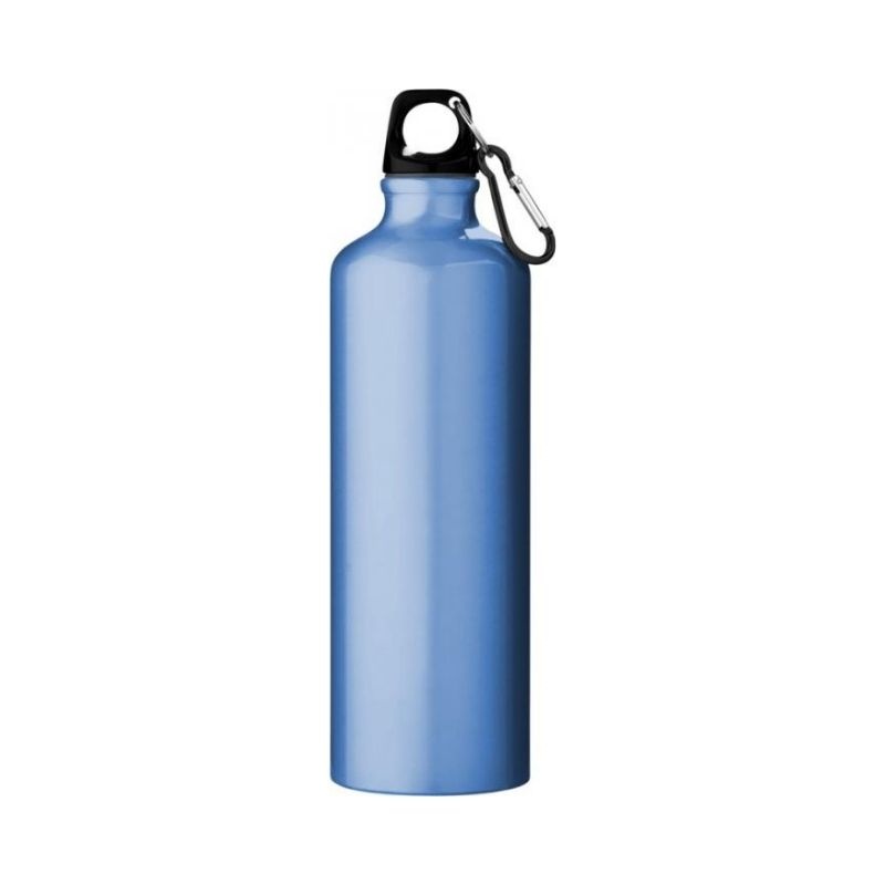 Logo trade promotional merchandise image of: Pacific bottle with carabiner, light blue